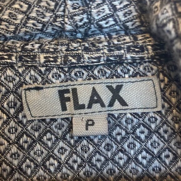 Flax‎ Cardigan Women's Size Small Linen Black White - Picture 3 of 4